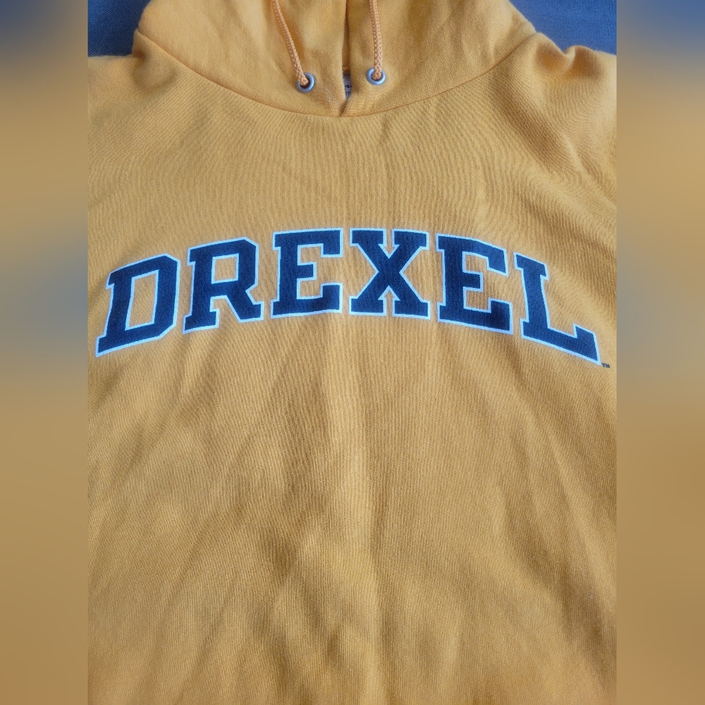 Champion Univ Of Drexel Hoodie Long Sleeve Pullover Adult Men's M Yellow - Picture 2 of 6
